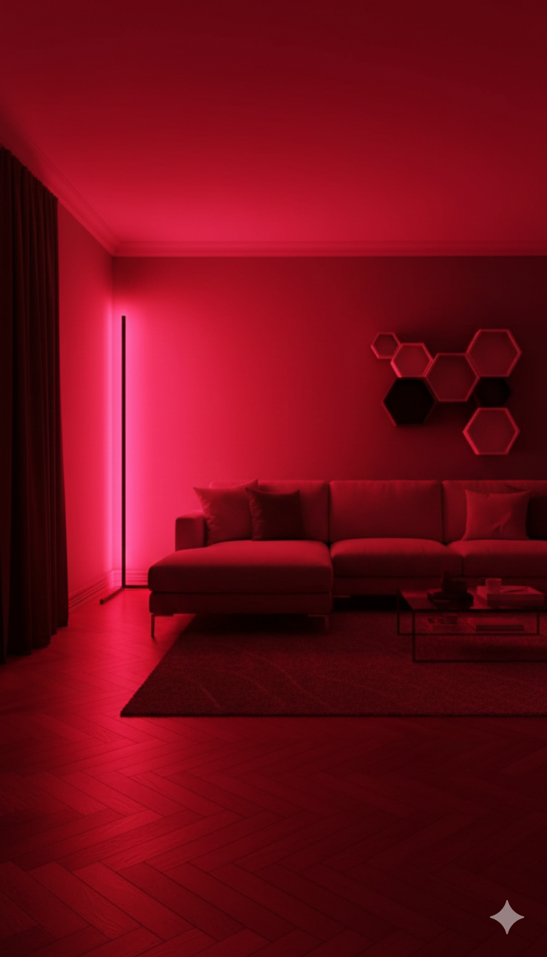 Red Modern Floor Lamp for Living Room & Bedroom | Stylish Standing Lamp