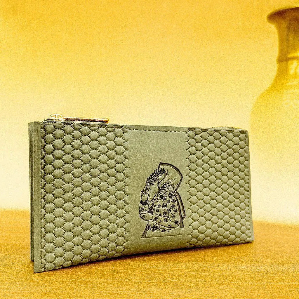 Women’s Green PU Leather Plain Wristlet – Elegant Formal Hand Pouch