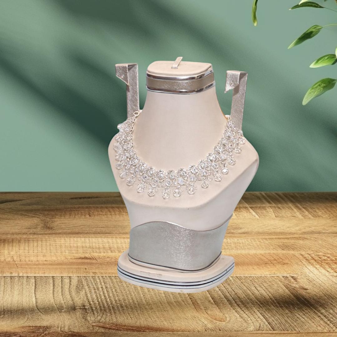 Fancy Silver Plated Crystal Bridal Set – Alloy Jewelry for Women